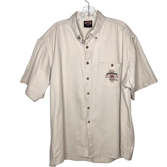 Harley-Davidson Other - Harley Davidson 95 Years Sturgis Button Up Short Sleeve Motorcycle Shirt XL